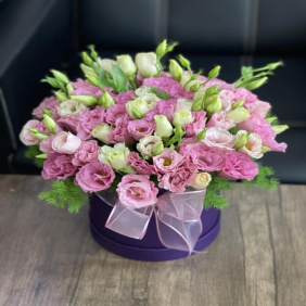  Belek Florist Pink Lisianthus in Purple Box