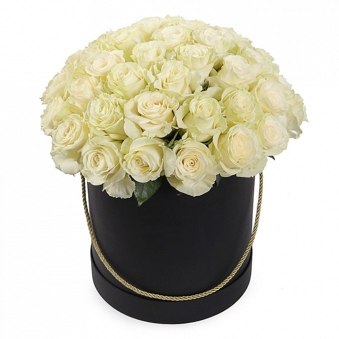  Заказ цветов в Белек  Коробка Роза белая 35шт