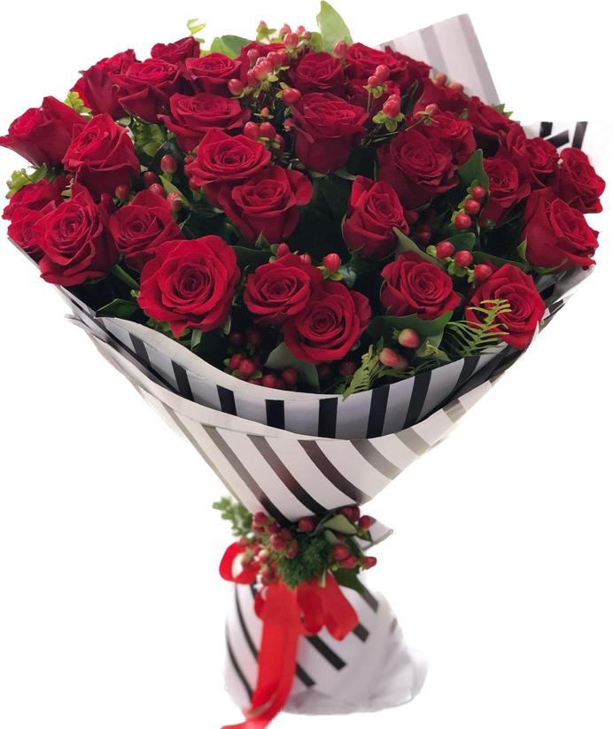  Заказ цветов в Белек  31 шт.Букет красных роз 