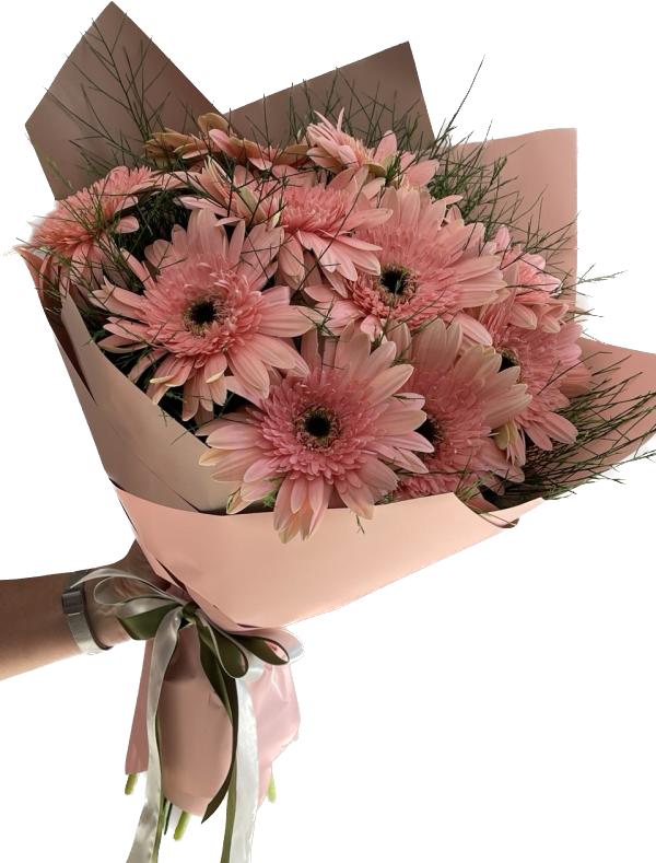 Belek Florist Gerbera Bouquet Pink 11 Pieces