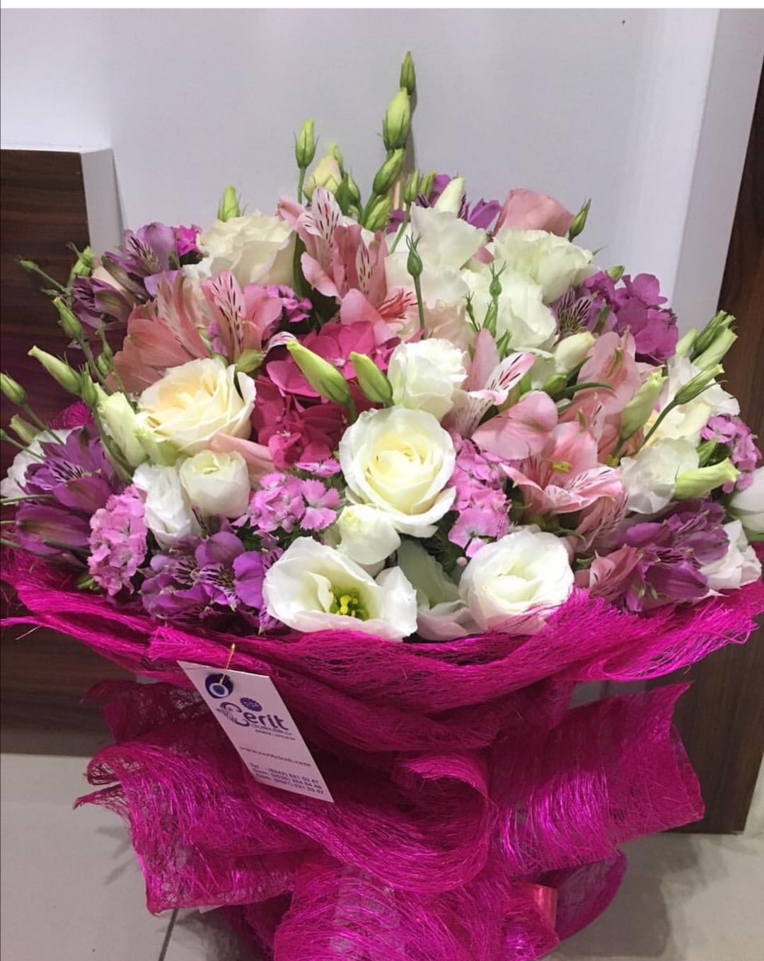  Belek Blumenlieferung Pink white bouquet