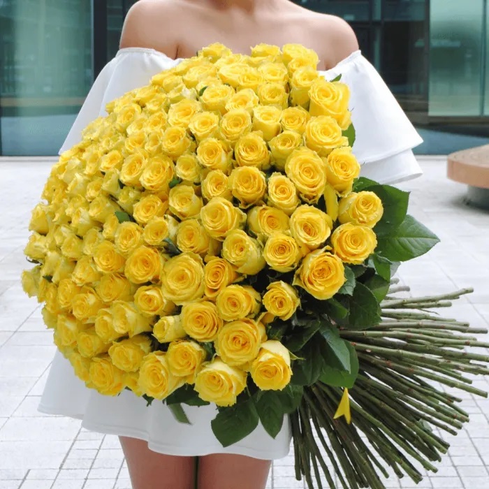  Флорист в Белек Букет желтых роз 101