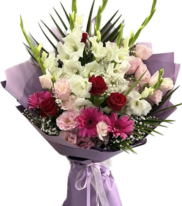 Belek Florist Gladiolus Gerbera Lisyantus Rose Bouquet