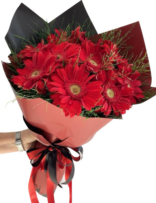  Belek Florist 11 Pieces Red Gerbera Bouquet