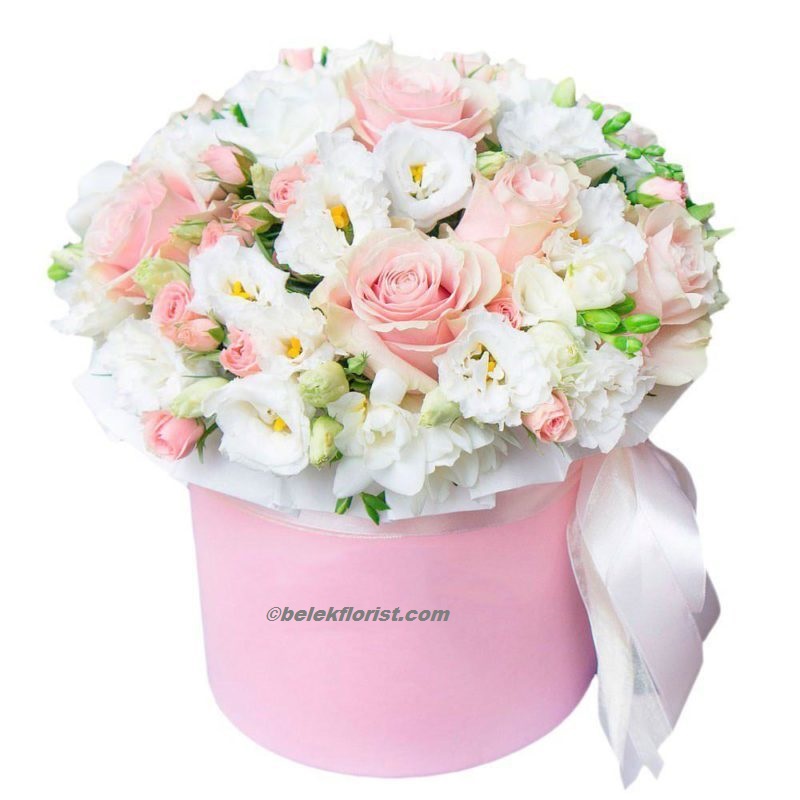  Belek Flower Delivery Arrangement in pink box