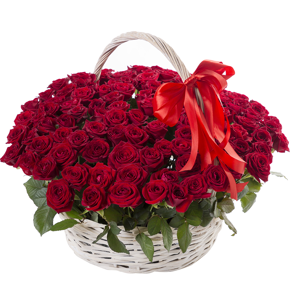  Belek Blumenlieferung 101 rote Rosen in einem Korb