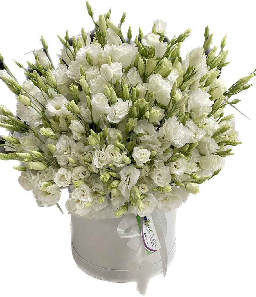  Belek Florist Large Size White Lisianthus Arrangement