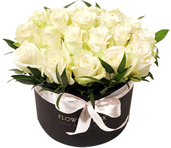  Заказ цветов в Белек  Коробка Роза белая 25шт